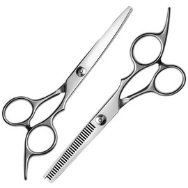 Pickery Hair Beauty Cut Thinning Scissors Set, 1 Piece, Silver / 픽커리 헤어 미용 커트 컷트 틴닝 가위 세트, 1개, 실버