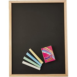 JKG® Chalkboard Set For Children - 4 Chalks & Board Eraser | Non-Toxic & Safe | Kids Blackboards For Walls | Small Chalk Board, Message Kitchen Black Board | Mini Chalkboard Set For Kids (23cm x 30cm)