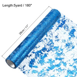 uxcell Lake Blue Table Runner 11 x 180 Inch, Metallic Foil Thin Mesh Table Runner Roll for Event Party, Birthday Party, Weddings, Christmas, New Year