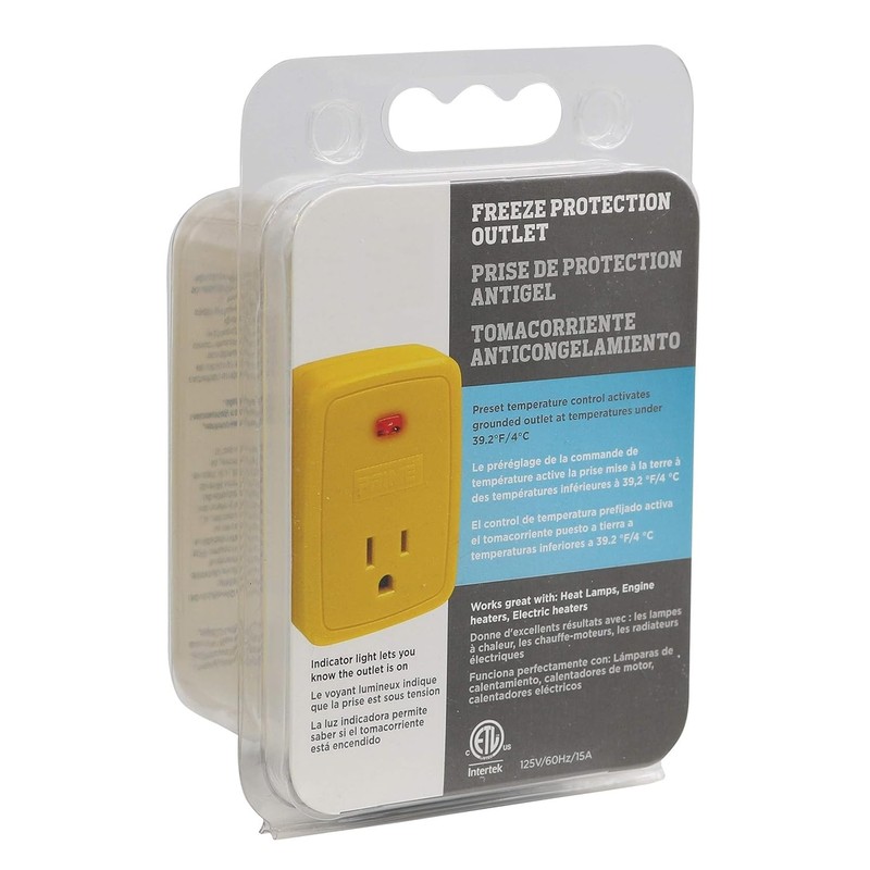 Clear Power Freeze Protection Outlet, Temperature-Controlled Power for Pipe Heating