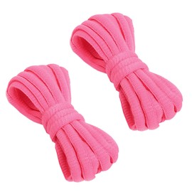 VSUDO 130 cm Oval Neon Pink Trainer Laces for Trainers, Neon Pink Shoe Laces for Trainers, Oval Sport Running Neon Pink Shoelaces for Sneakers, Basketball Neon Pink Shoe Laces (1 Pair-Neon Pink-130cm)