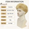 Creamily Mens Wigs Short Hair, Mens Hair Replacement Wig Realistic