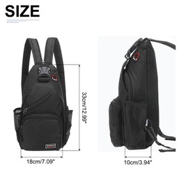 DTGN Convertible Sling Bag Crossbody Backpack - 7"x13" (LXH) Good for Women Men Hiking Travel Cycling - Shoulder Bag Casual Packs with Headphone Jack - Black