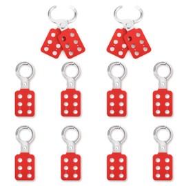 10 Piezas de Cerrojo de Bloqueo Y Etiquetado, Cerrojo de Candado de Aislamiento de Aluminio de Seguridad para Gestión Múltiple, Cerrojo de Bloqueo Aislado con Enclavamiento de 6 Agujeros, Diámetro Int
