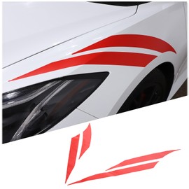 Suetlcoity Car Headlight Decal Compatible with Corvette C8 2020-2024,Car Decal Decoration Color Stripe Stickers (Red Color)