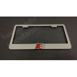 BLVD 1x "S SPORT LOGO" 3D Emblem Stainless Steel Chrome License Plate Frame Sportline