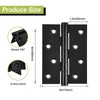 6-Pack Black Door Hinges, 4 Inch Heavy Duty Stainless Steel