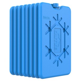 OUTXE Ice Packs for Lunch Box 8 Pack- Reusable Ultra-Thin Freezer Packs - Long-Lasting Cool Packs for Coolers, Keep Food Fresh and Cold in Lunch Boxes and breastmilk Bags - 8 Pack (Blue)