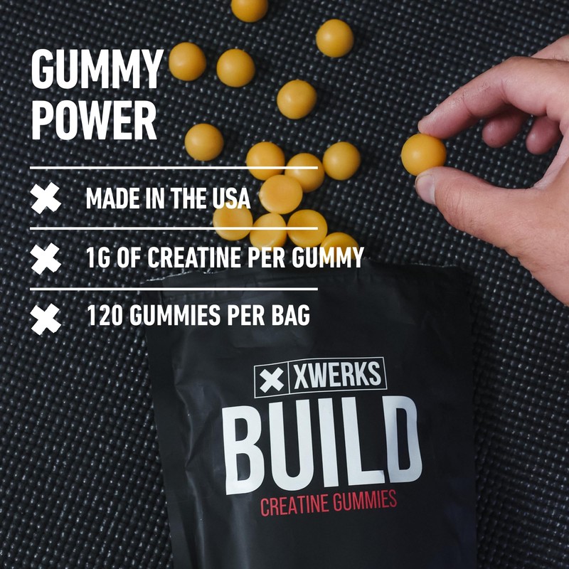Xwerks Build Creatine Gummies for Men and Women, 120 Count,