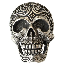BELTINGER Belt Buckle Plain Skull 4.0 cm | Buckle Interchangeable Buckle Belt Buckle 40 mm Solid | Interchangeable Belt up to 4 cm, silver