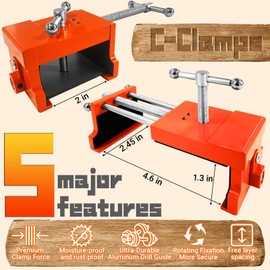 Cabinet Clamps for Woodworking and Cabinet Installation, 4 Pack Heavy Duty Face Frame Clamps with Alignment Plate, Perfect for Drawer Fronts, Panels, and Cabinet Hardware Jig Installation(Orange)