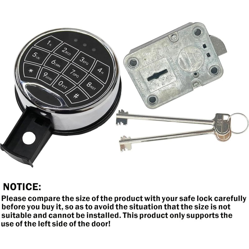 MOUNT Ambition Safe Lock Replacement Electronic Lock Left Hand Swing