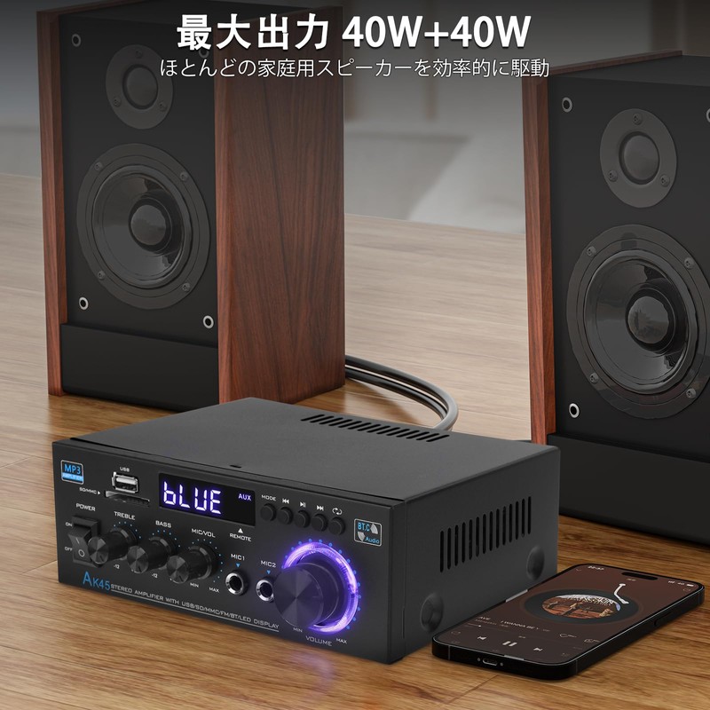 Power Amplifier Hifi Stereo 2.0 Channel 2X20W Audio Amplifier Digital