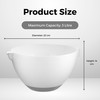 HOMESHOPA Plastic Mixing Bowl, Non-Slip Rubber Base & Easy Pouring