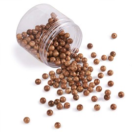 Craftdady 300pcs Natural Waxed Round Wood Beads Camel Wood Beads Spacer Loose Beads for Jewelry Making 1.5mm Hole