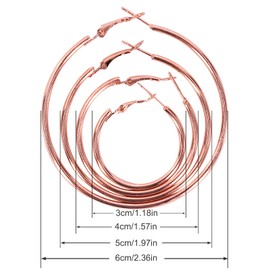 12 Pairs Big Hoop Earrings For Women Girls, Large Hooped Earrings Round Circle Hoop Earrings Huggie Hoops Earrings Statement Drop Earrings Set, Silver, Gold, Rose Gold (30mm, 40mm, 50mm, 60mm)