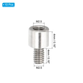 PATIKIL 10 Pcs M2.5x4+4mm Stainless Steel Standoff Extension Posts Screws,Metric Male Female Thread Adapters Spacer for PCB,Quadcopter Drone,Computer & Circuit Board Assortment Kit