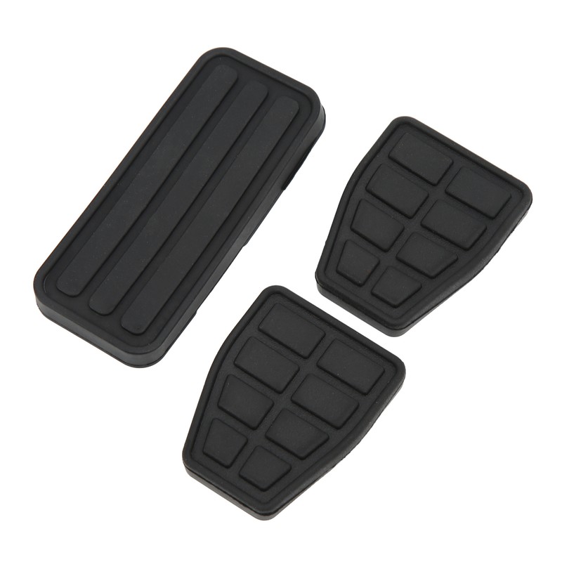 3pcs Clutch Brake Accelerator Pedal Pad Kit Rubber Black Flexible