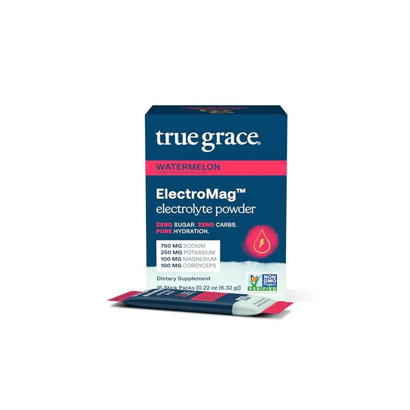 True Grace ElectroMag Watermelon - Electrolyte Powder for Hydration