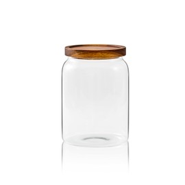 Sweejar Glass Jars for Laundry Room Organization, 90 ounce Laundry Pods Container, Glass Food Storage Jars with Airtight Lid, 1 Pack, Press Lid