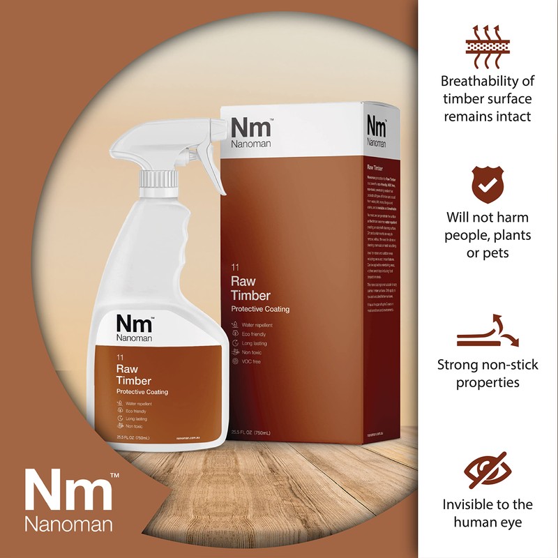 NANOMAN Timber Wood Water Liquids and Stain Penetrating Sealer 750mL