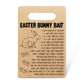 Easter Cutting Board, Easter Bunny Bait Recipe Charcuterie Board, Christian Kitchen Decorations, Religious Gifts For Women Nana Mom Friends, Bamboo Chopping Board, Kitchen Cooking Decor Favors -34