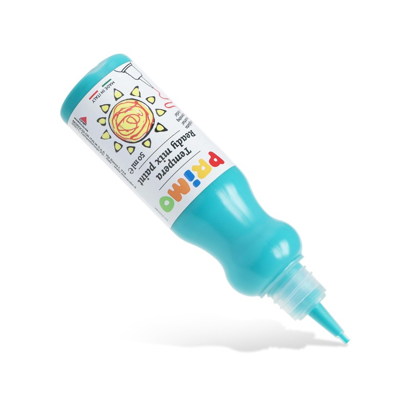 PRIMO Tempera Paint Bottle, 50ml, Turquoise, Non-Toxic, Ergonomic, For Young