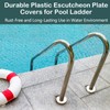 4Pcs Escutcheon Plates Pool, Rubber Pool Ladder, Escutcheon Plate Pool