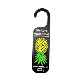 Upside pineapple door hanger "Visitors Welcome"