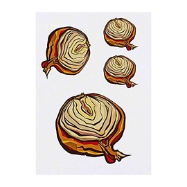 Azeeda 4 x 'Zwiebel Hälfte' Temporäre Tattoos - Wasserfest, Hautfreundlich & Ungiftig · Transfers in Verschiedenen Größen (TO00032895)