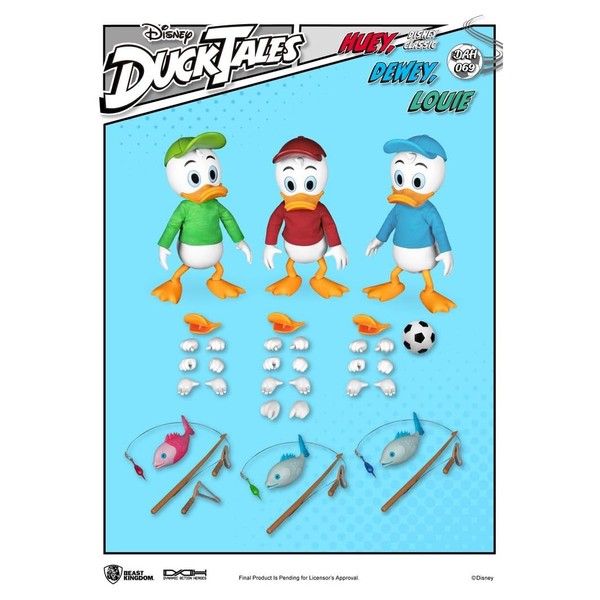 Beast Kingdom DuckTales: Huey, Dewey and Louie DAH-069 Dynamic 8ction Action Figure Set, Multicolor