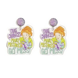 Colorful Resin Acrylic Teacher Student Dangle Earrings Cute Rainbow Earrings for Women Jewelry Back to School Gift for Teacher-Style B