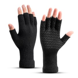 Rahhint Alpaca Wool Winter Warm Fingerless Gloves for Men Women Flexible Adult Half Finger Glove for Typing Driving Cycling Writing Working