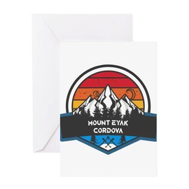 CafePress Mount Eyak Cordova Alaska Greeting Cards Folded Greeting Card Matte