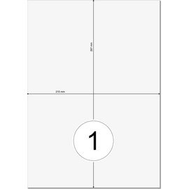 White On Matt Labels 210 x 297 mm Weatherproof A4 - 1 Label/Page - 10 Slides Labels 210 x 297