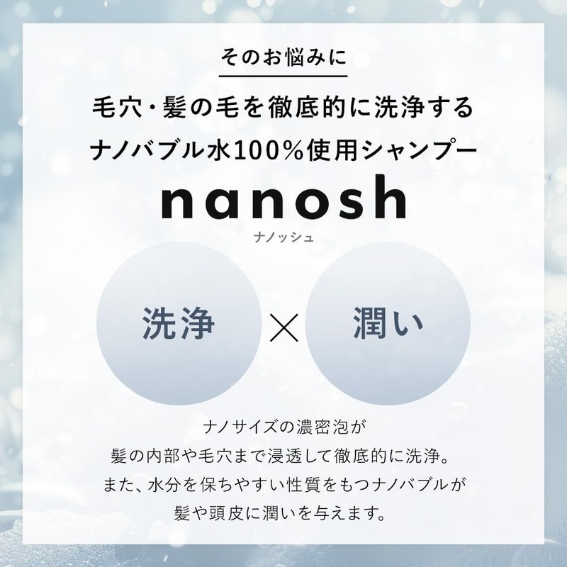 nanosh Nanosh Nano Bubble Water 100% Blended Shampoo [Smooth] (White