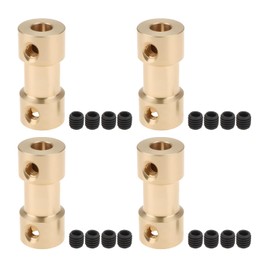 Briny River 4 Pcs 4mm to 5mm Brass Shaft Coupling Joint Connector Suitable for Remote Control Model(with Screws)