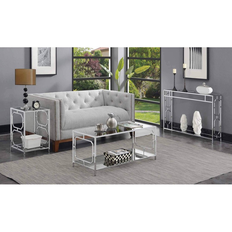 Convenience Concepts Omega Coffee Table, Chrome Frame