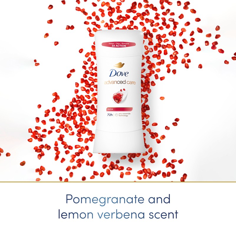 Dove Advanced Care Antiperspirant Deodorant Stick Revive to help skin