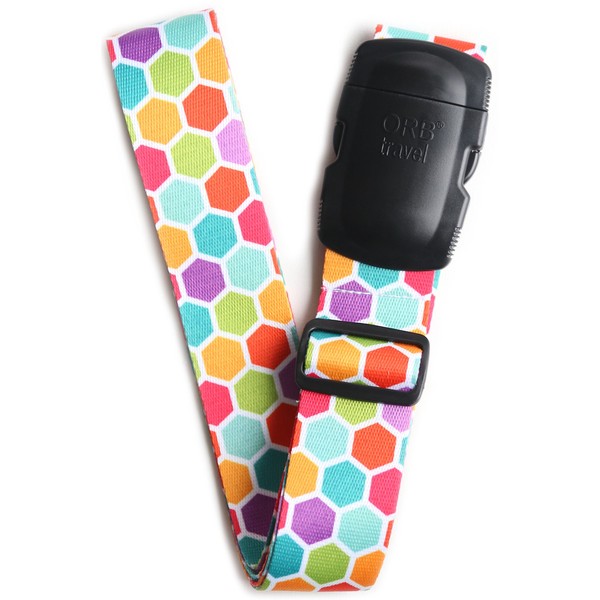 ORB Travel Premium Designer Luggage Strap 2"x72"-LS303-Multi-Colour-Honeycomb