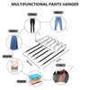 MAECEMZ Pants Hangers Space Saving- 4 Pack Stainless Steel Multifunctional
