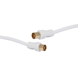 10m PAL Male to PAL Male TV Aerial Cable White