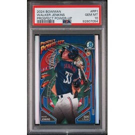 HOFSM.COM Hall of Fame Sports Memorabilia Graded 2024 Topps Bowman Walker Jenkins #PP1 Prospect Power Up Rookie RC Baseball Card PSA 10 Gem Mint