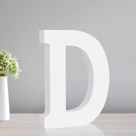 TONIFUL 7.8 Inch White Letter D Table Centerpiece A-Z DIY Birthday Party Decorations,White Alphabet D for Birthday,Chrismas,Graduation,Bridal Shower,Wedding,Anniversary Party Supplies