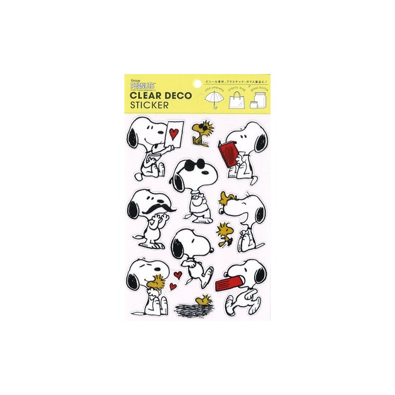 S&C Corporation Clear Deco Sticker Snoopy Pose PWD37