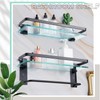 Suzile Set of 2 Glass Bathroom Shelves with Towel Bar,