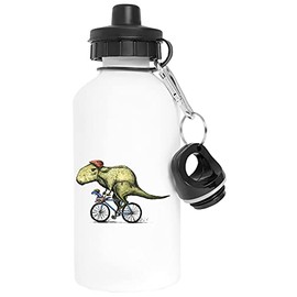 Vendax T-Rex Bikers Aluminium Weiß Wasserflasche Mit Schraubverschluss White Water Bottle With Screw Cap