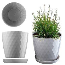 Kadax Decorative Flower Pot, for Flowers and Plants, with bottom tray, Made of Light and Durable Material