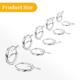 Nogeqi 5 Pairs Stainless Steel Hoop Earrings Silver Small Set, Helix Piercings Silver, Small Earrings Set, Men, Earring Hoop, Hoop Earrings, Hypoallergenic and Lightweight for Men and Women, Stainless