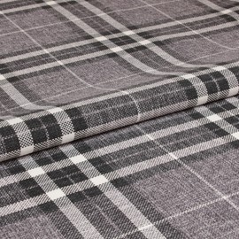 Kalis Checked Fabric Sold by the Metre, 1 Metre, Upholstery Fabric, Furniture Cover Fabric, Furniture Fabric, Chair, Sofa, Couch, 100,000 Abrasion Cycles (Grey)